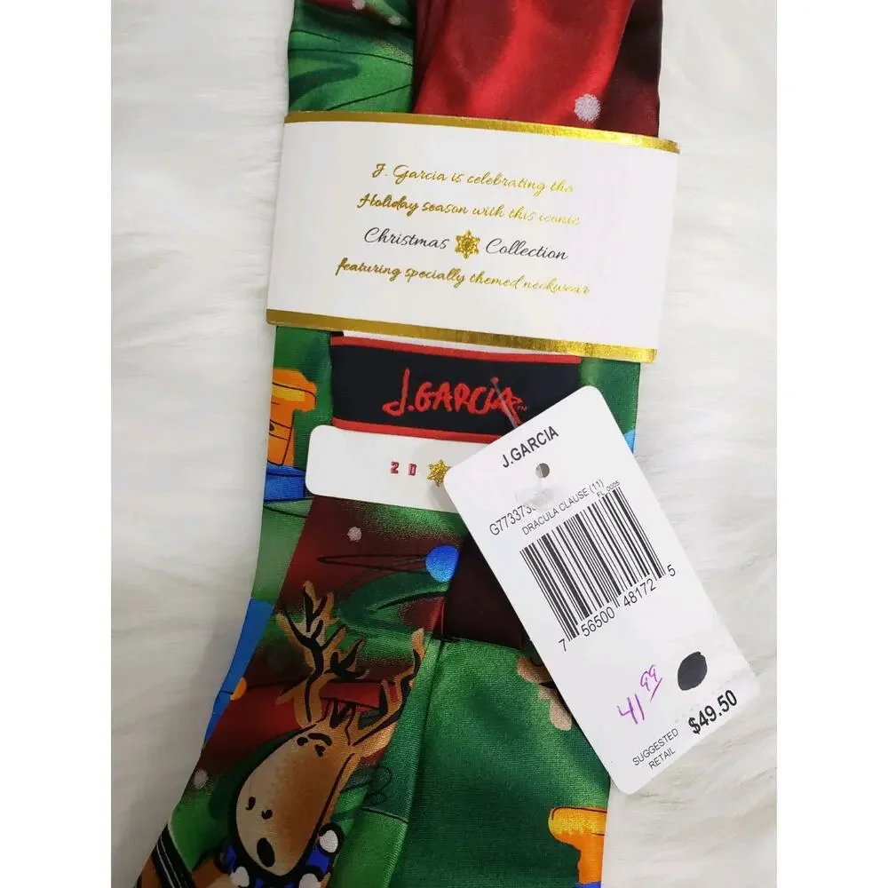NEW J Garcia‎ Dracula Claus Guitar Reindeer Christmas Necktie Tie